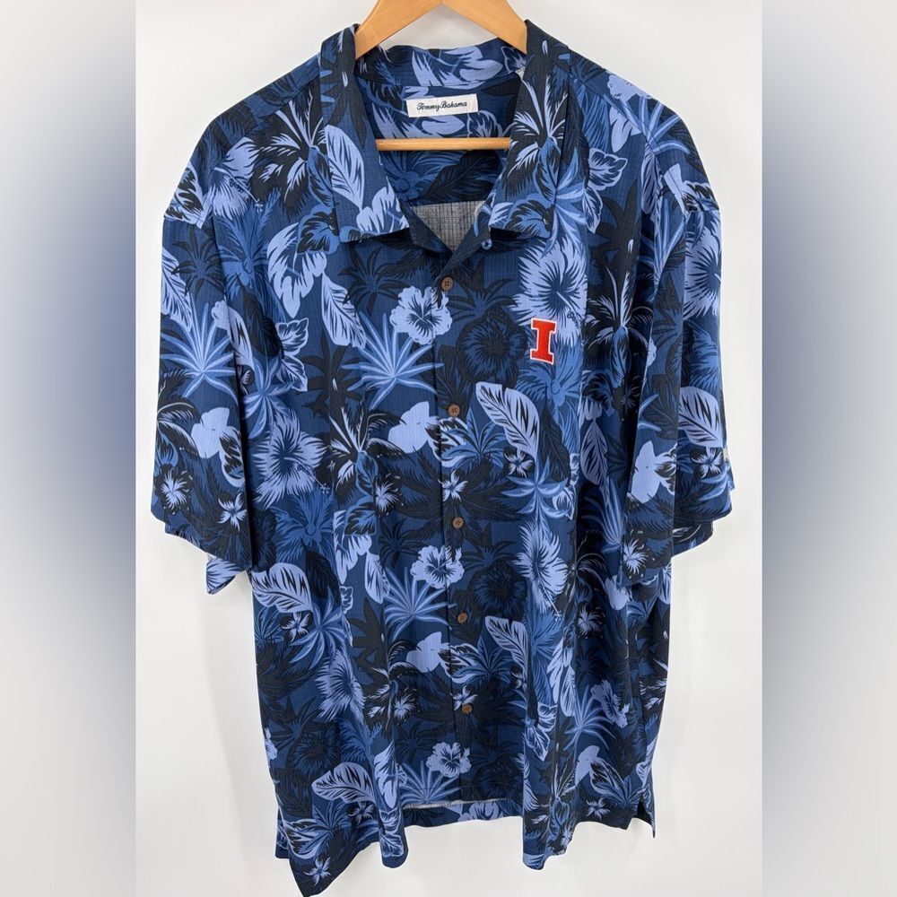 Tommy Bahama floral silk University of Illinois camp shirt men’s size XXXL NWT